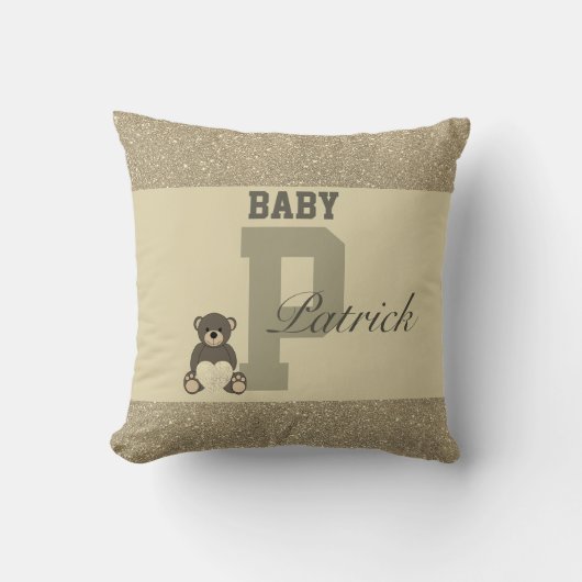 タイポグラフィパーソナライズされた枕 クッション (正面)