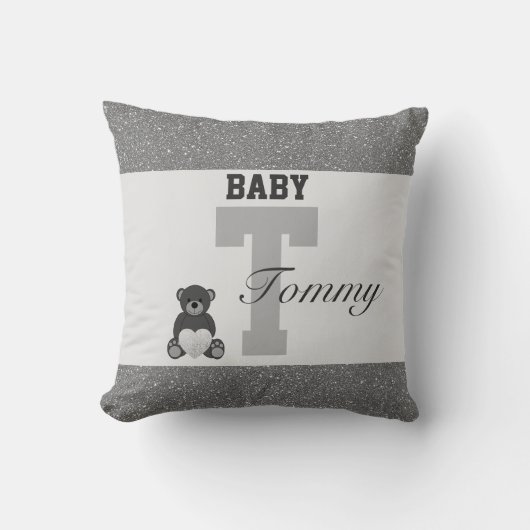 タイポグラフィパーソナライズされた枕 クッション (正面)