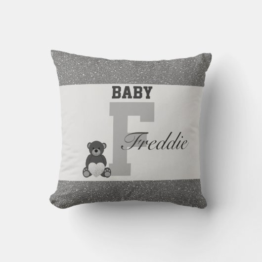 タイポグラフィパーソナライズされた枕 クッション (正面)