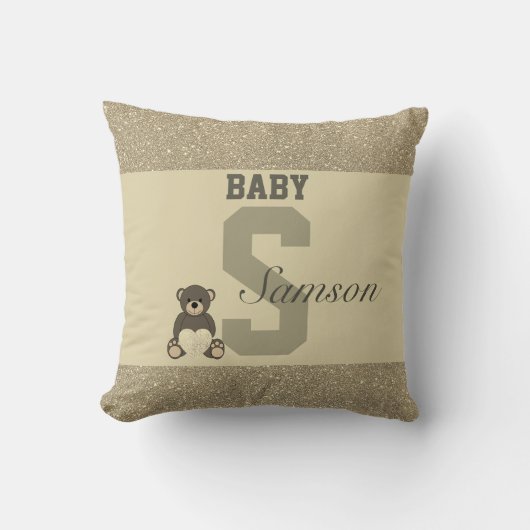 タイポグラフィパーソナライズされた枕 クッション (正面)