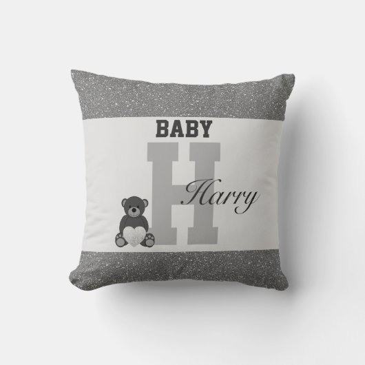 タイポグラフィパーソナライズされた枕 クッション (正面)