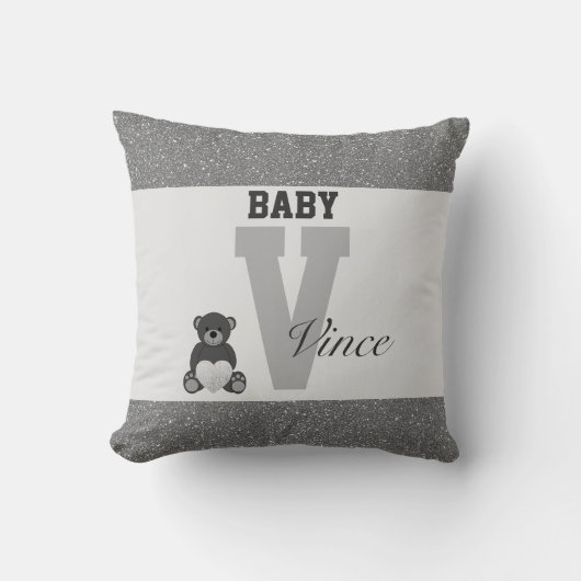 タイポグラフィパーソナライズされた枕 クッション (正面)