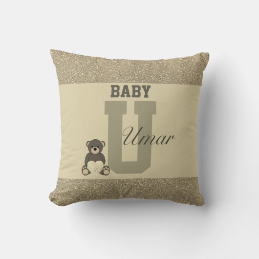 タイポグラフィパーソナライズされた枕 クッション (正面)