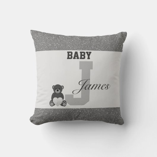 タイポグラフィパーソナライズされた枕 クッション (正面)