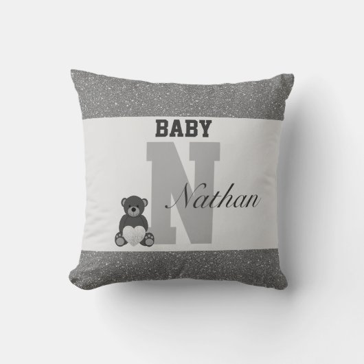 タイポグラフィパーソナライズされた枕 クッション (正面)