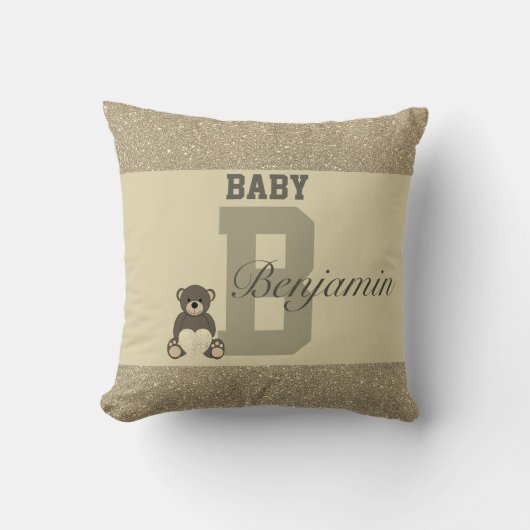 タイポグラフィパーソナライズされた枕 クッション (正面)