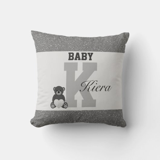 タイポグラフィパーソナライズされた枕 クッション (正面)