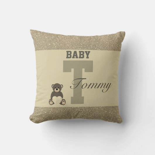 タイポグラフィパーソナライズされた枕 クッション (正面)