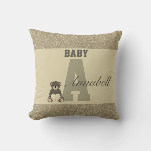 タイポグラフィパーソナライズされた枕 クッション (正面)