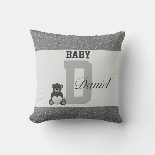 タイポグラフィパーソナライズされた枕 クッション (正面)