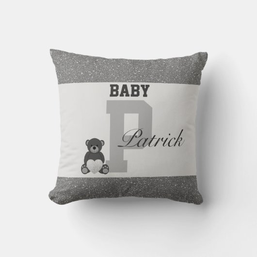 タイポグラフィパーソナライズされた枕 クッション (正面)