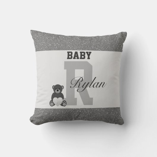 タイポグラフィパーソナライズされた枕 クッション (正面)