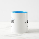 タイポグラフィパーソナライズされた花婿介添人マグ ツートーンマグカップ (中央)