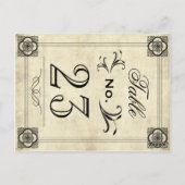 タイポグラフィパーチメントヴィンテージウェディングテーブル番号 ポストカード (裏面)