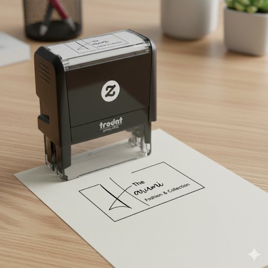 タイポグラフィビジネスイニシャルミニマルファッションロゴ セルフインキングスタンプ