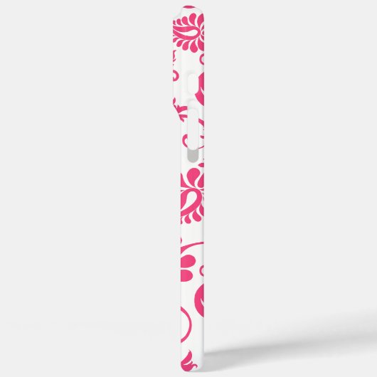 タイポグラフィピンクダマスクあなたの名前または引用文 Case-Mate iPhoneケース (裏面 / 左)