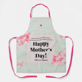 タイポグラフィピンクハートかわいいモダンママの日 エプロン (正面)
