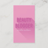 タイポグラフィピンクパープル美しいブロガーのソーシャルメディア 名刺 (正面)