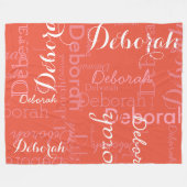 タイポグラフィピンク名オンオレンジレッドフリースブランケット フリースブランケット (正面(横))