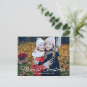 タイポグラフィファミリーのクリスマスフォトカード ポストカード (スタンド正面)