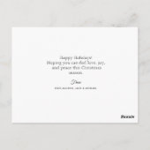 タイポグラフィファミリーのクリスマスフォトカード ポストカード (裏面)