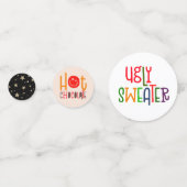 タイポグラフィファンキー醜いセーター熱チョコレート コンフェッティ (正面)