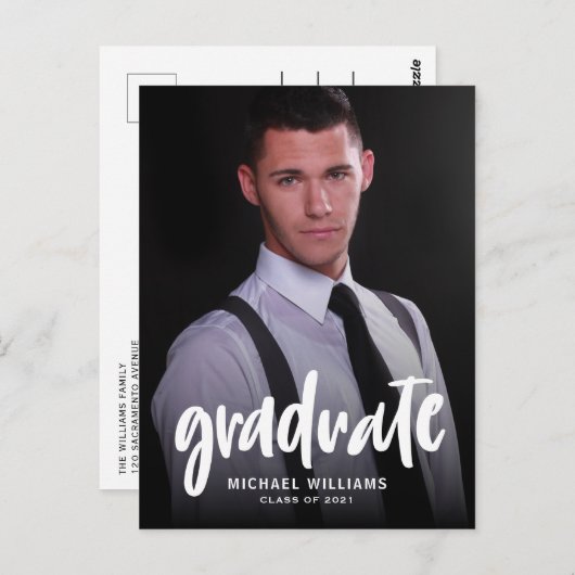 タイポグラフィフォトガイ卒業発表 ポストカード (正面/裏面)