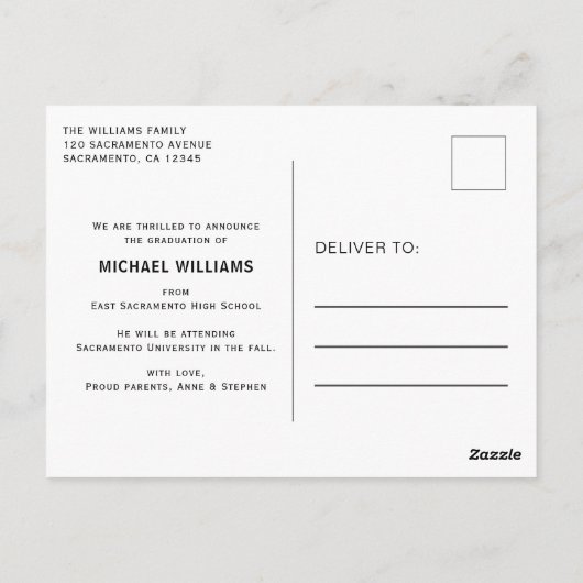 タイポグラフィフォトガイ卒業発表 ポストカード (裏面)