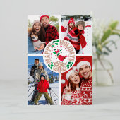 タイポグラフィフォトコラージフォイルホリデーカード 箔シーズンカード (立ち正面)