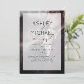 タイポグラフィフォト婚約パーティ招待状 招待状 (スタンド正面)