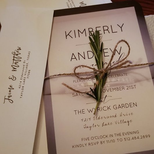 タイポグラフィフォト婚約パーティ招待状 招待状