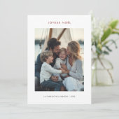 タイポグラフィフランスのクリスマスレッドジョユーNoel写真 シーズンカード (スタンド正面)