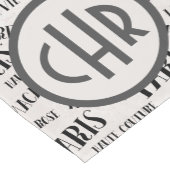 タイポグラフィフランスのテーマモノグラム |パリ | Parfum ショートテーブルランナー (コーナー)