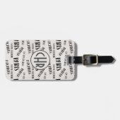 タイポグラフィフランスのテーマモノグラム |パリ | Parfum ラゲッジタグ (正面横)