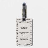 タイポグラフィフランスのテーマモノグラム |パリ | Parfum ラゲッジタグ (裏面縦)