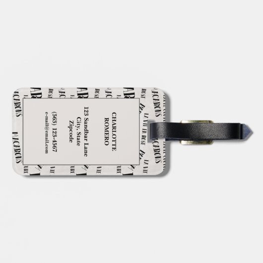 タイポグラフィフランスのテーマモノグラム |パリ | Parfum ラゲッジタグ (裏面横)