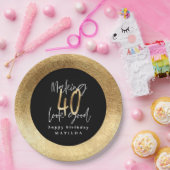 タイポグラフィブモダンラックと金ゴールド40歳の誕生日 ペーパープレート (パーティー)