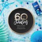 タイポグラフィブモダンラックと金ゴールド60歳の誕生日 ペーパープレート (パーティー)
