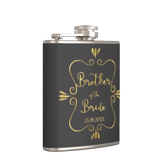 タイポグラフィブラザーオブザブライドおもしろい フラスク (右)