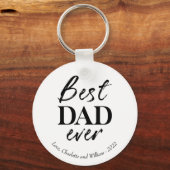 タイポグラフィブラックファーザーズデイキーチェーン キーホルダー (正面)