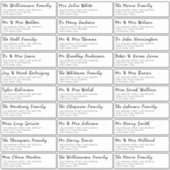 タイポグラフィブラック&ホワイトゲスト住所 シール (正面)