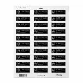 タイポグラフィブラック&ホワイト差出人住所ラベル ラベル (フルシート)