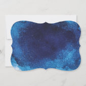 タイポグラフィブルーウモダンォーターカラーバルミツワー 招待状 (裏面)