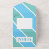 タイポグラフィベビーシャワー踊りレターオベビー オールインワン招待状 (外側)