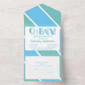 タイポグラフィベビーシャワー踊りレターオベビー オールインワン招待状 (内側)