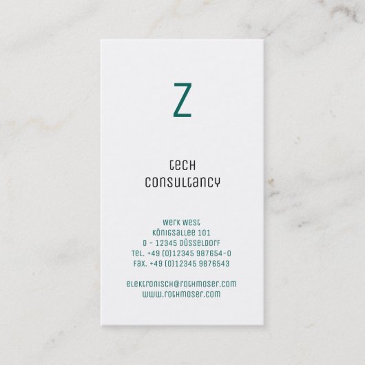 タイポグラフィベース 名刺 (正面)