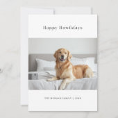 タイポグラフィペットクリスマスハッピーハウリデイズドッグフォト シーズンカード (正面)