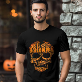 タイポグラフィホラースカルハロウィーン トライブレンドＴシャツ