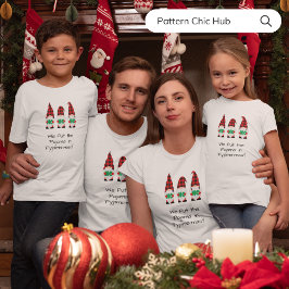 タイポグラフィホワイトパジャマモダンファミリークリスマス Tシャツ