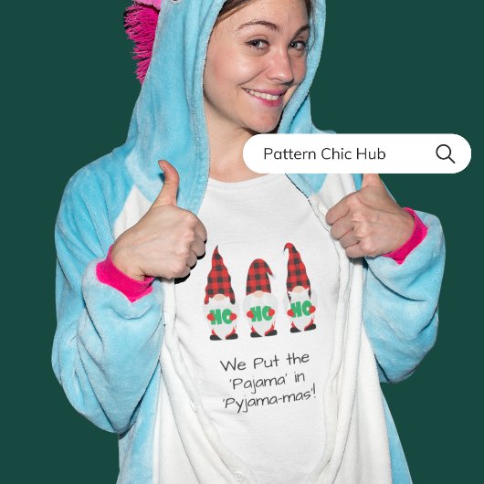 タイポグラフィホワイトパジャマモダンファミリークリスマス Tシャツ